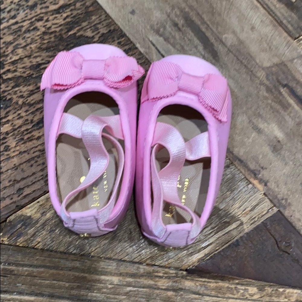 Pink Kate spade newborn flats